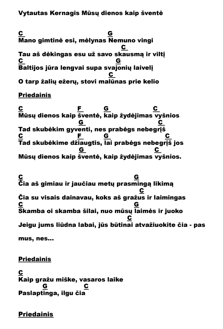 Musu dienos kaip sventes